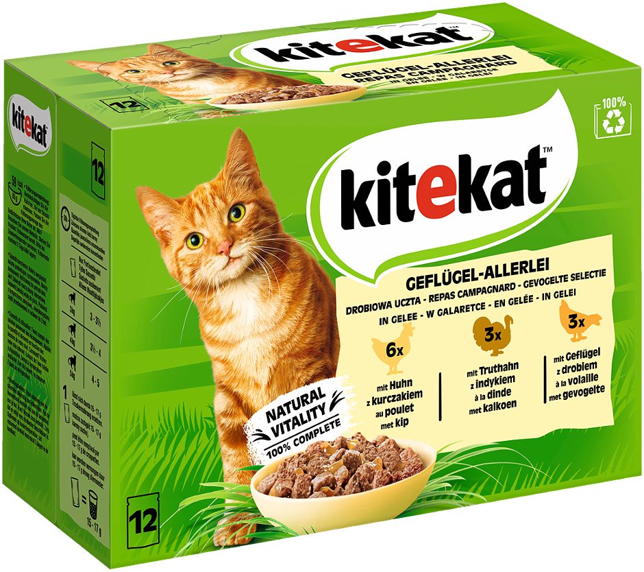 Kitekat Katzennahrung Geflügel-Allerlei 12x100g 1,02 KG
