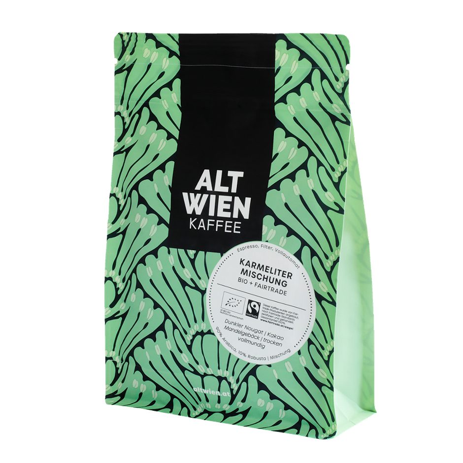 Alt Wien Kaffee Karmelitermischung Bio und Fairtrade ganze Bohne 250 G