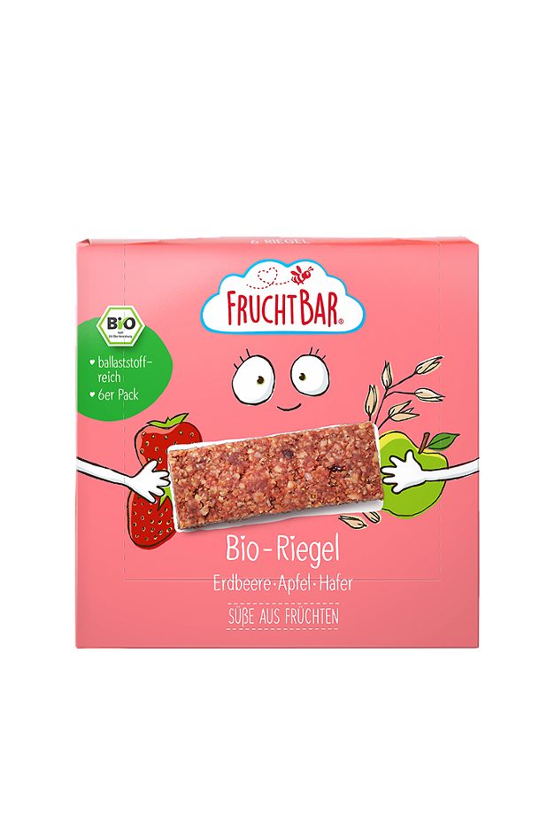 FruchtBar Bio Riegel Erdbeere Apfel Hafer 6x23g 138 G