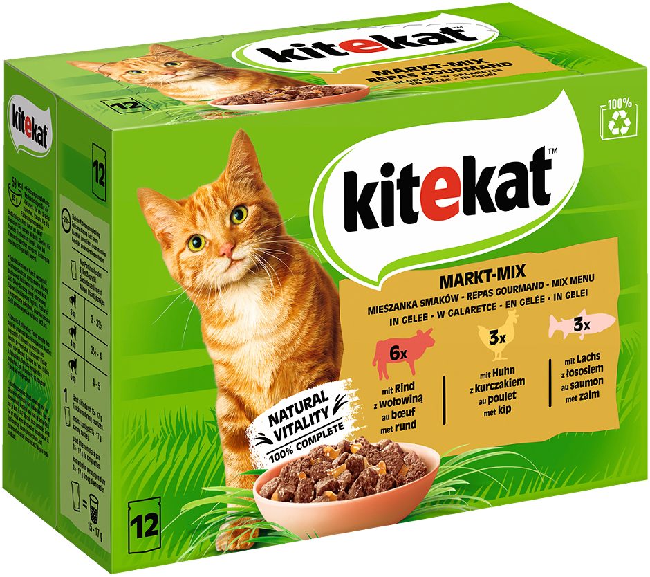 Kitekat Katzennahrung Markt-Mix 12x85g 1,02 KG