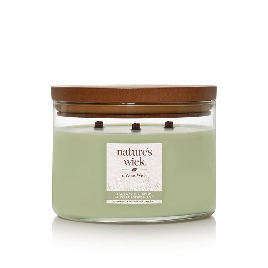 nature´s wick Sage & white Pepper 3-Docht-Kerze