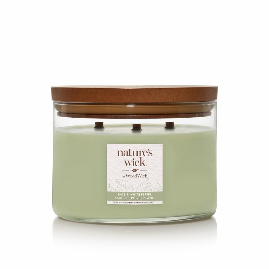 nature´s wick Sage & white Pepper 3-Docht-Kerze