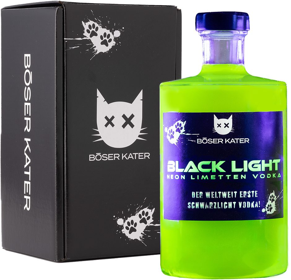 Böser Kater Black Light Neon Limetten Vodka 0,5 L