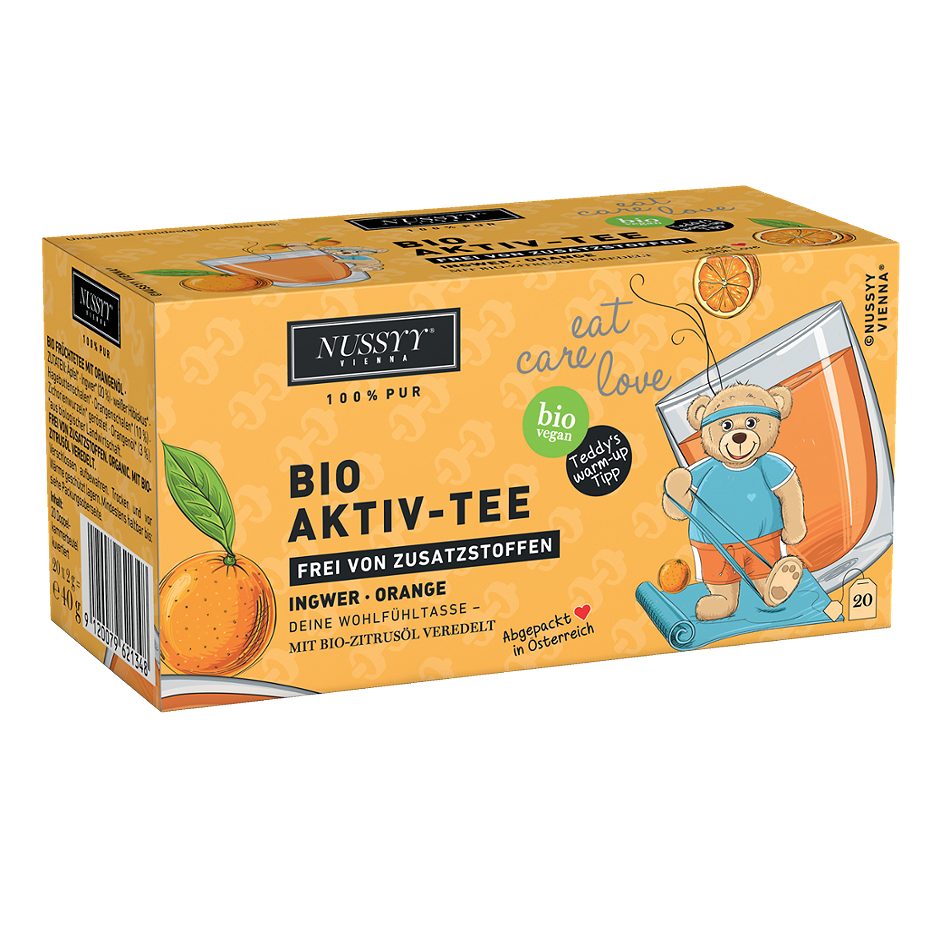 Nussyy Bio Aktiv-Tee Ingwer-Orange 20 Teebeutel
