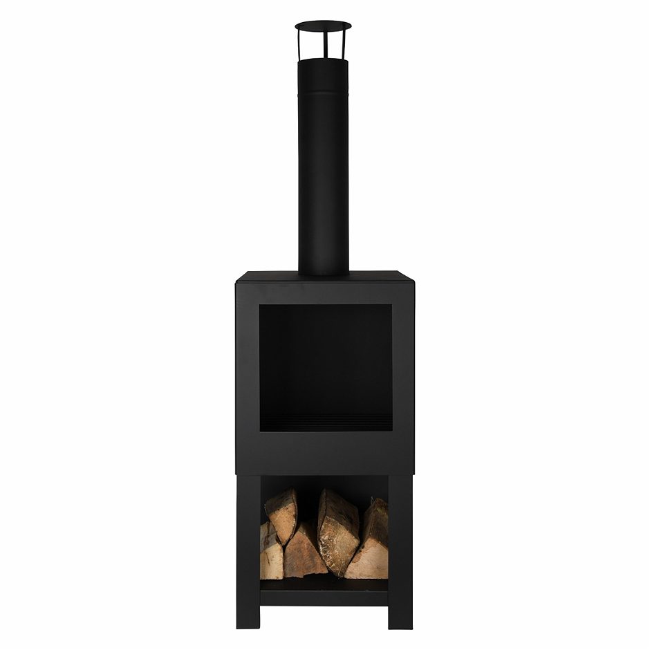 Esschert Design Terrassenofen mit Holzlager