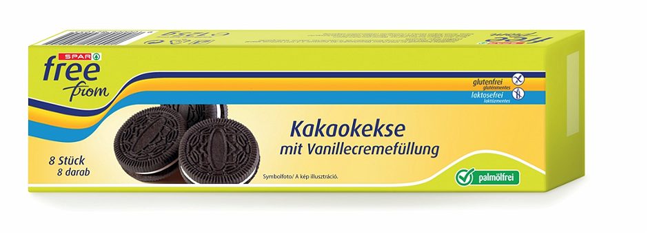 SPAR free from Kakaokekse mit Vanillecremefüllung 8 Stück 125 G