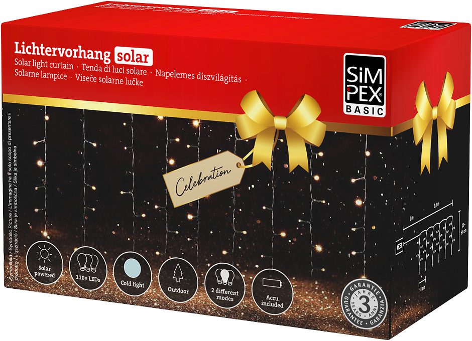 SIMPEX BASIC Celebration Solar-Lichterrvorhang outdoor