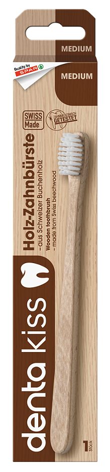 DENTA KISS Holz-Zahnbürste medium 1 STK