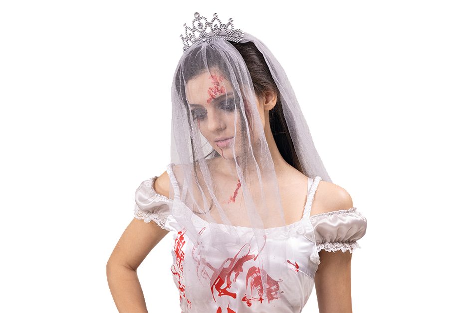 PartyXPeople Schleier Gothic mit schwarzem Diadem