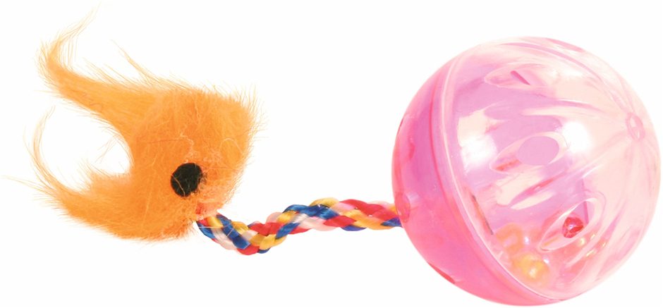 Trixie Set Rasselbälle-Set mit Spielschwanz ø 4cm 2 Stück