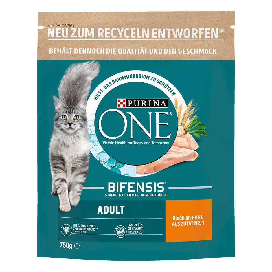 Purina One Katzentrockennahrung Adult Huhn & Vollkorn 750 G
