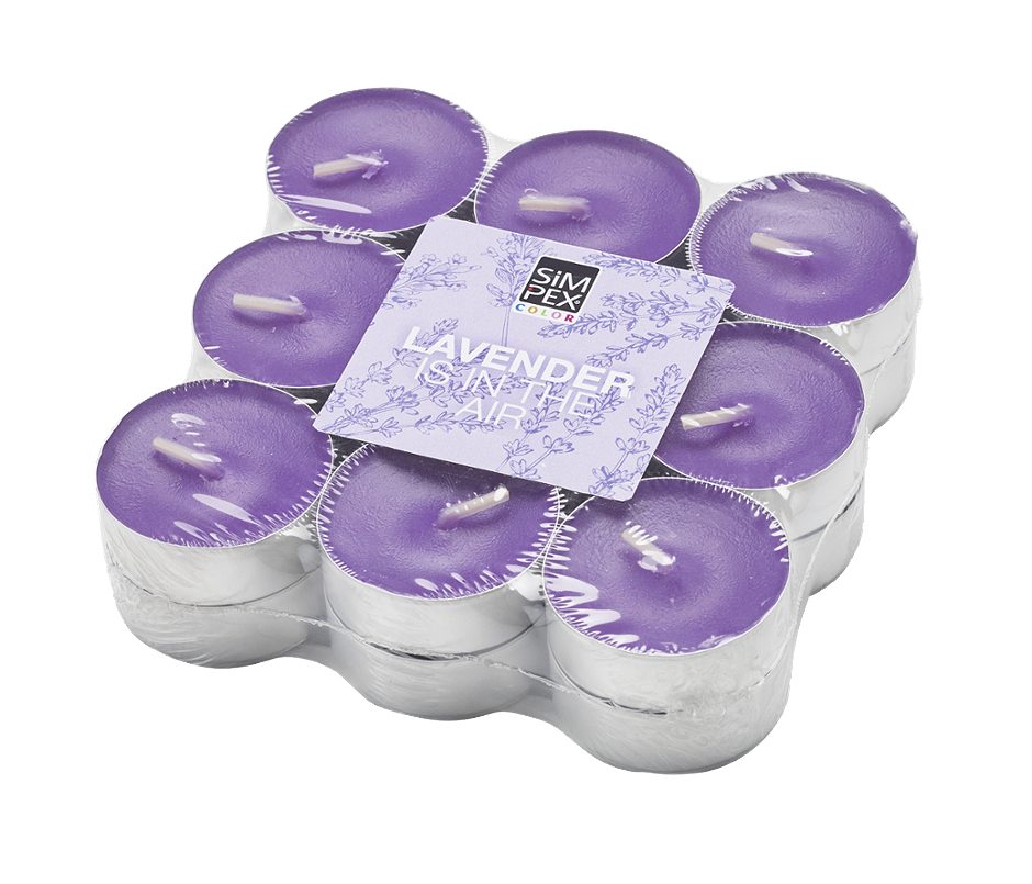 SIMPEX COLOR Teelicht Lavendel 18 Stück