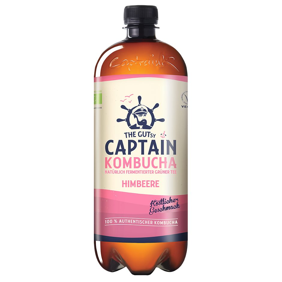 The GUTsy Captain Kombucha Himbeere 1 L EINWEG mit Pfand