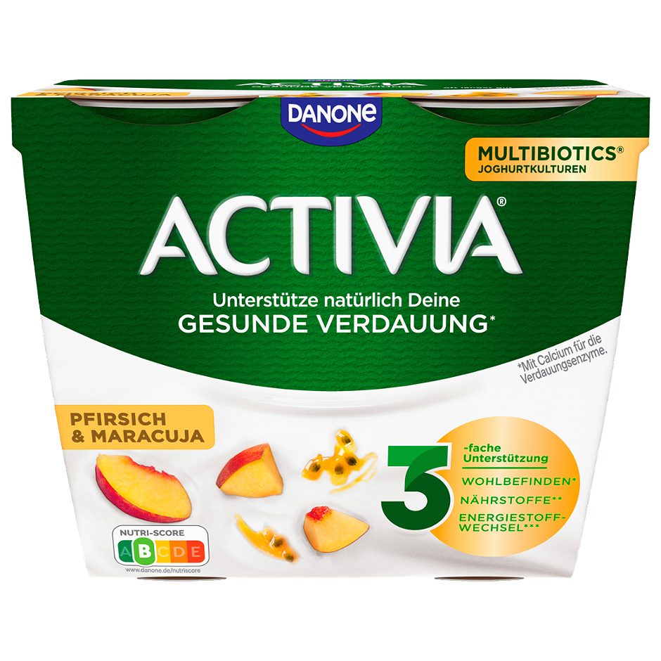 Danone Activia Joghurt Pfirsich & Maracuja 4x115g 460 G