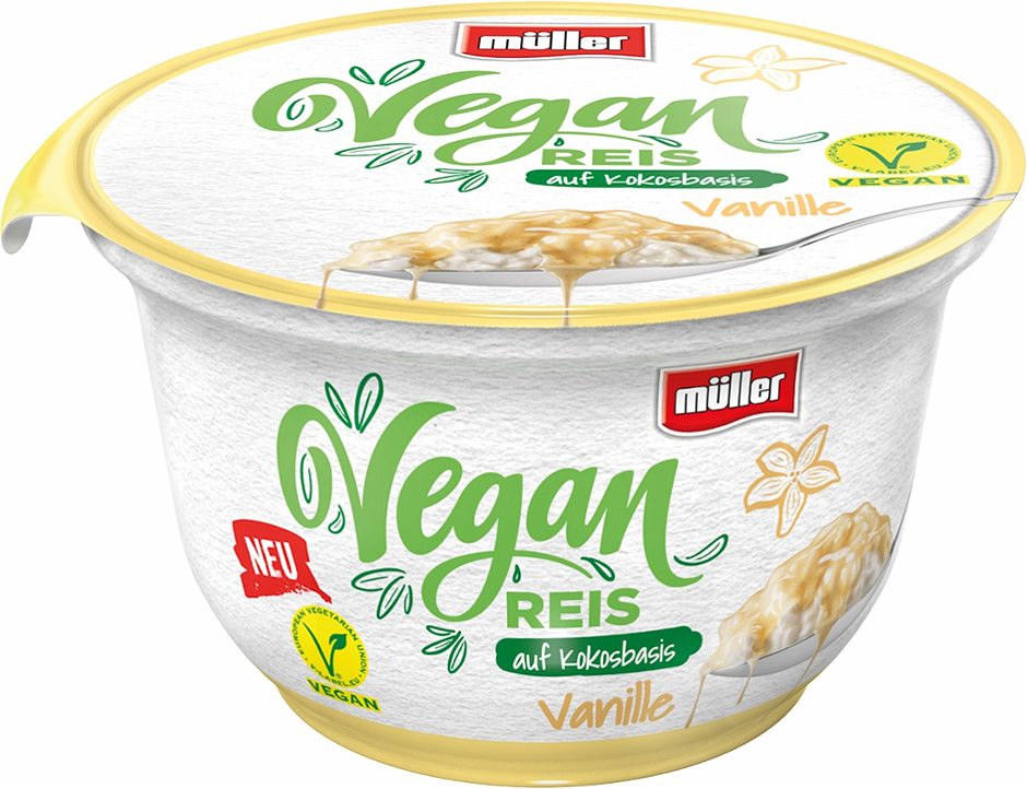 Müller veganer Reis auf Kokosbasis Vanille 180 G