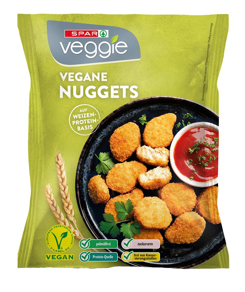 SPAR Veggie vegane Nuggets auf Weizen-Protein-Basis 320 G