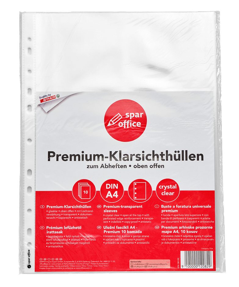 SPAR office Klarsichthüllen A4 10 Stück