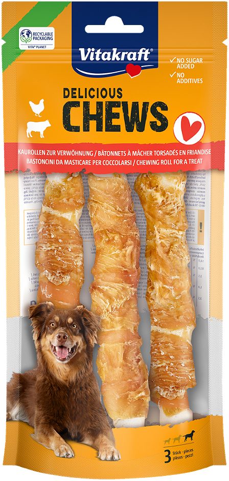 Vitakraft Hundesnacks Kaurollen mit Rind & Huhn XL-Pack 140 G