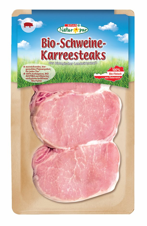 SPAR Natur*pur Bio-Schweine-Karreesteak 1 KG