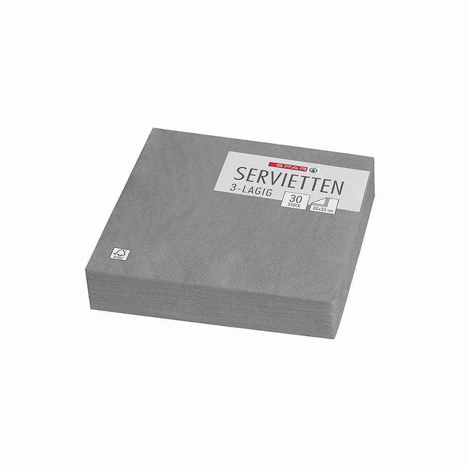 SPAR Servietten 33x33 hellgrau 30 Stück