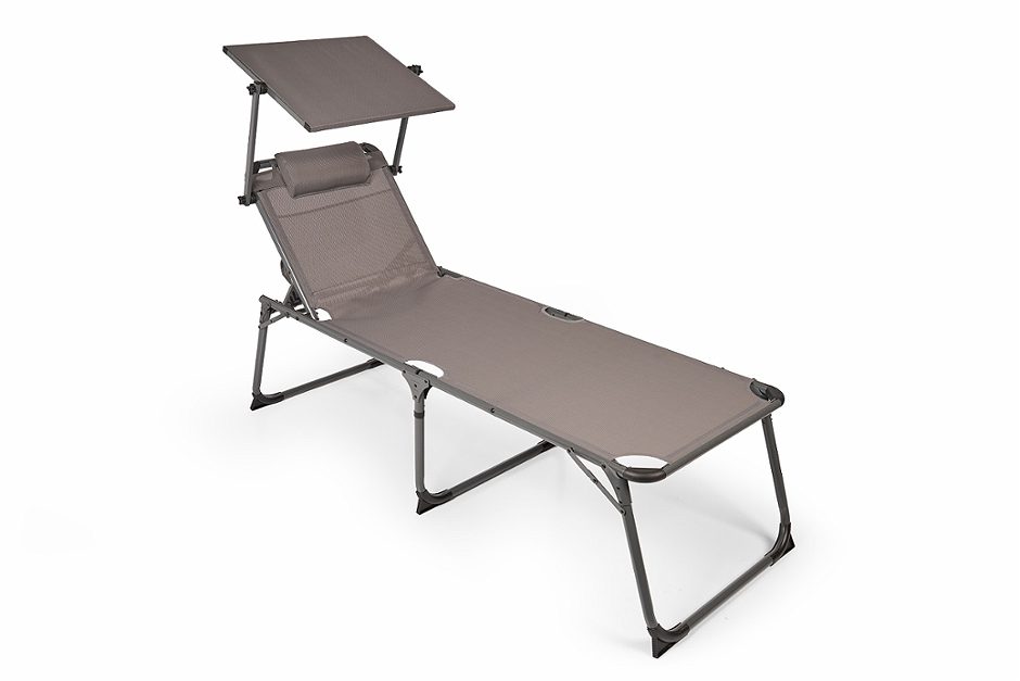 SIMPEX BASIC Alu-Dreibeinliege XL mit Dach, Anthrazit
