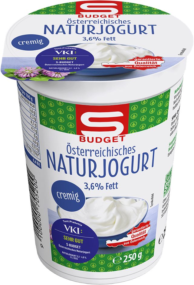 S-BUDGET Österreichisches Naturjogurt 3,6% Fett 250 G
