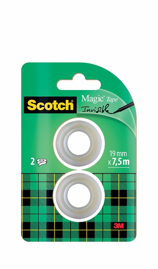 Scotch Klebeband Nachfüllung matt-unsichtbar, 7,5m x 19mm 2 Rollen