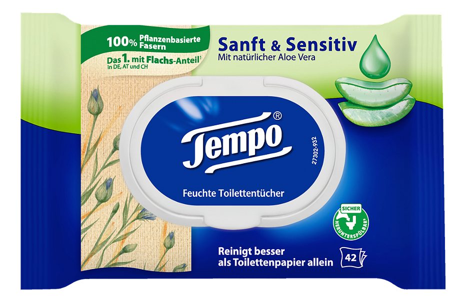Tempo Feuchte Toilettentücher sanft & sensitiv 42 Stück