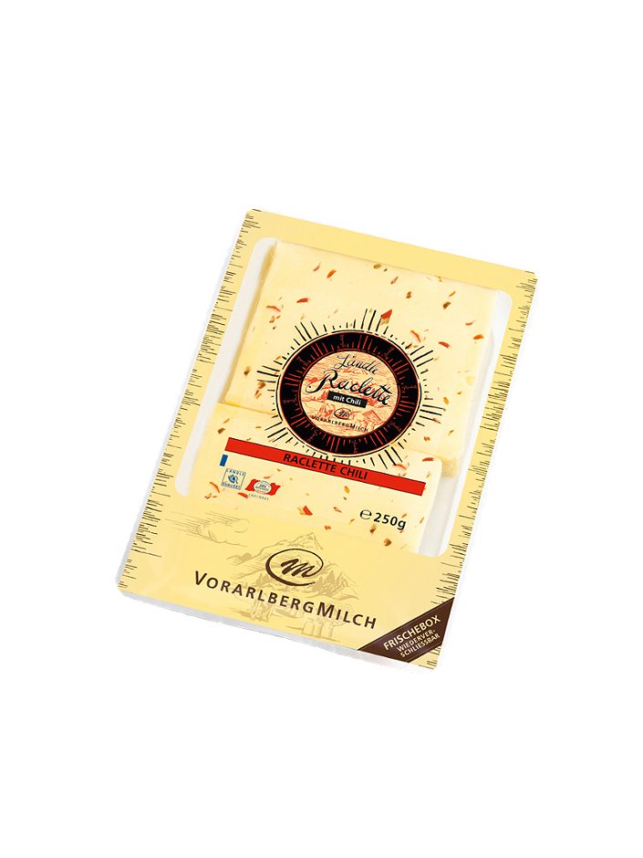 Vorarlberg Milch Ländle Raclette Scheiben Chili 250 G