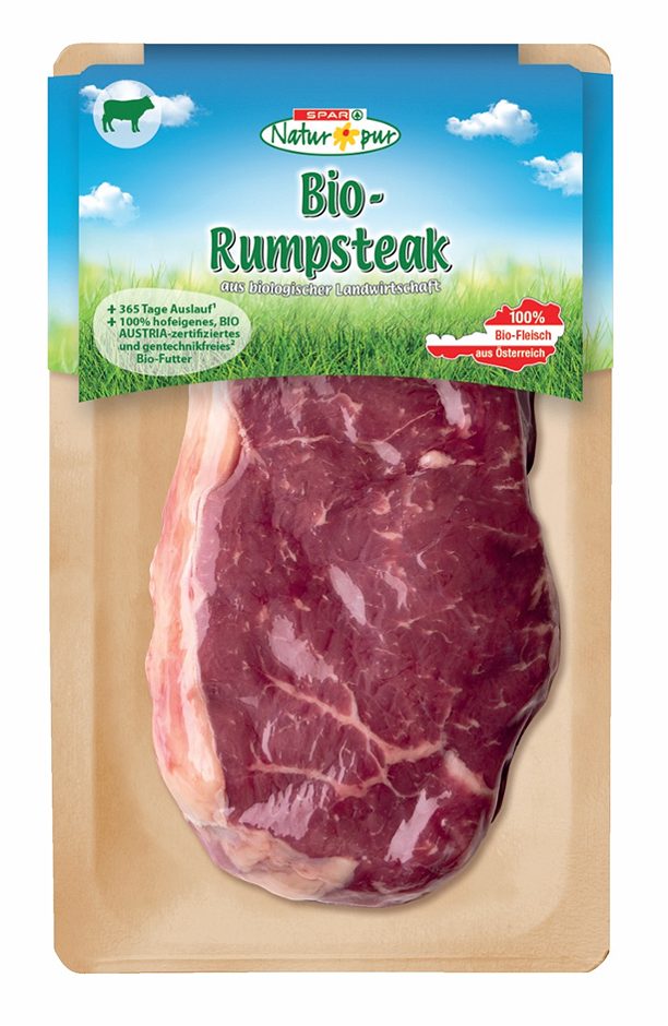 SPAR Natur*pur Bio-Rinder-Rumpsteak ca. 300g 1 KG