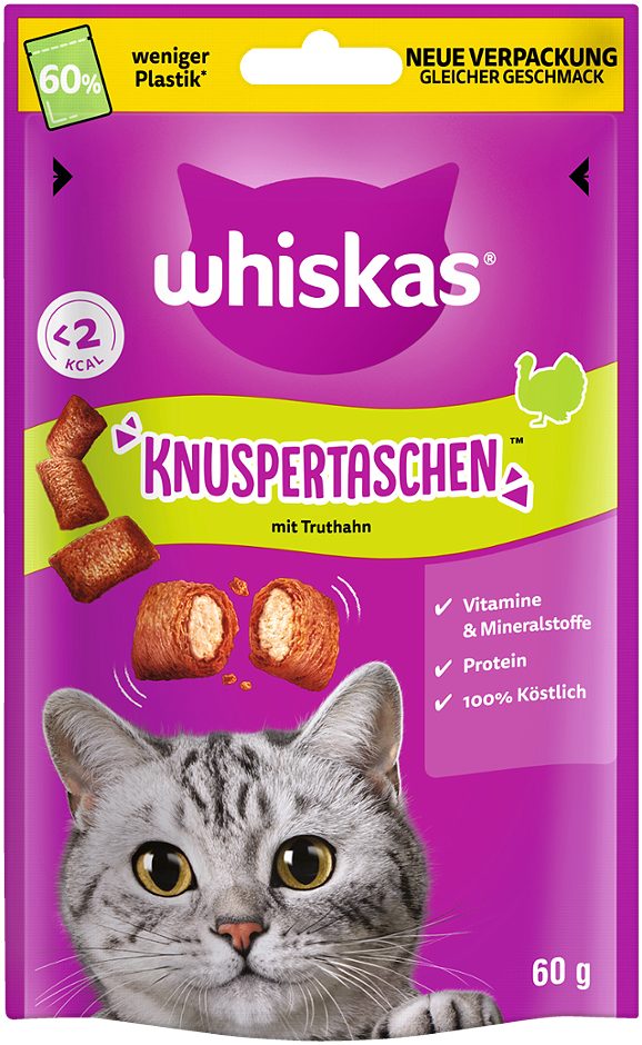 Whiskas Katzensnack Knuspertaschen mit Truthahn 60 G