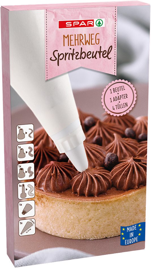 SPAR Spritzbeutel 31 cm 1 Adapter und 4 Tüllen