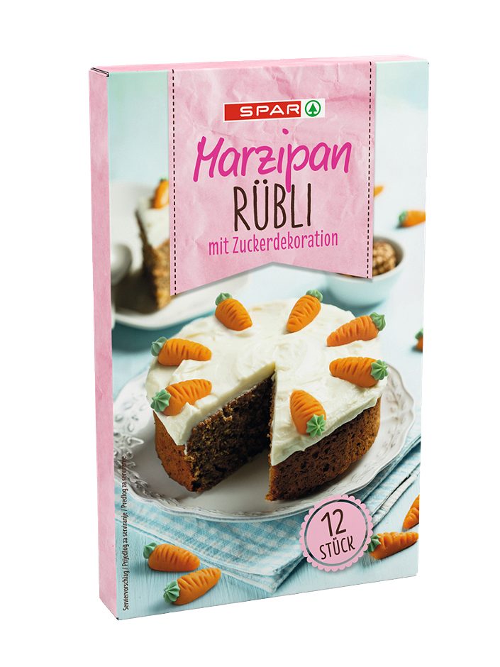 SPAR Marzipan Rübli mit Zuckerdekoration 12 Stück 25 G