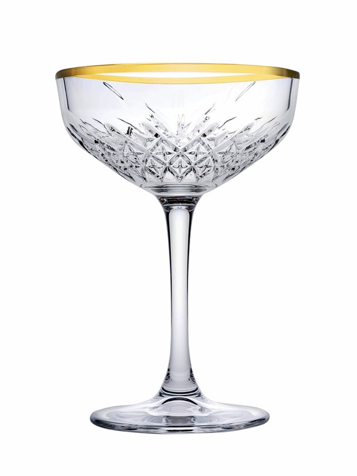 Pasabahce Champagner Coupe Timeless 25,5 Gold 4er