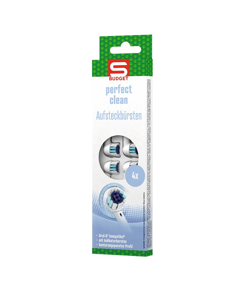 S-BUDGET Aufsteckbürsten 4er Pack perfect clean