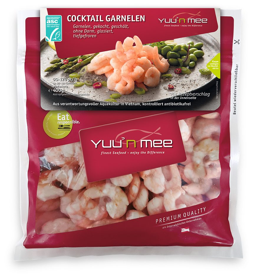 Yuu'n Mee Cocktail Garnelen aus Mangrovenwald-Farm 99-132 Stück 400 G