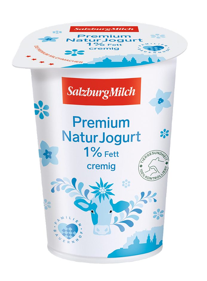 SalzburgMilch Premium Naturjogurt 1% Fett cremig 500 G EINWEG ohne Pfand
