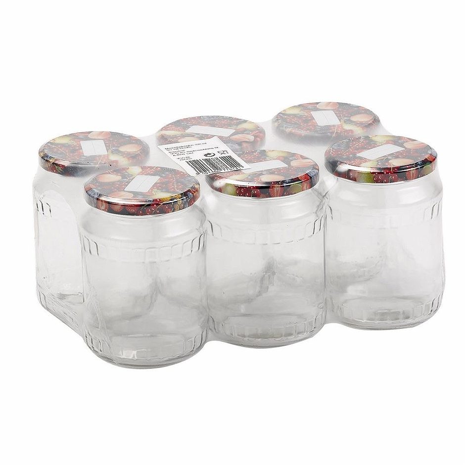 SIMPEX BASIC Marmeladenglas 720 ml dekor 6er Packung