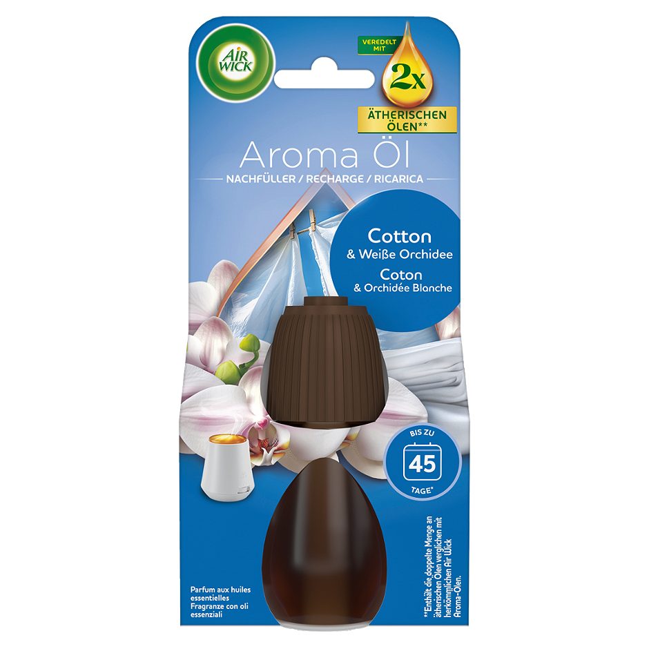 Air Wick Aroma Öl Diffuser Nachfüller Cotton & Weiße Orchidee 20 ml