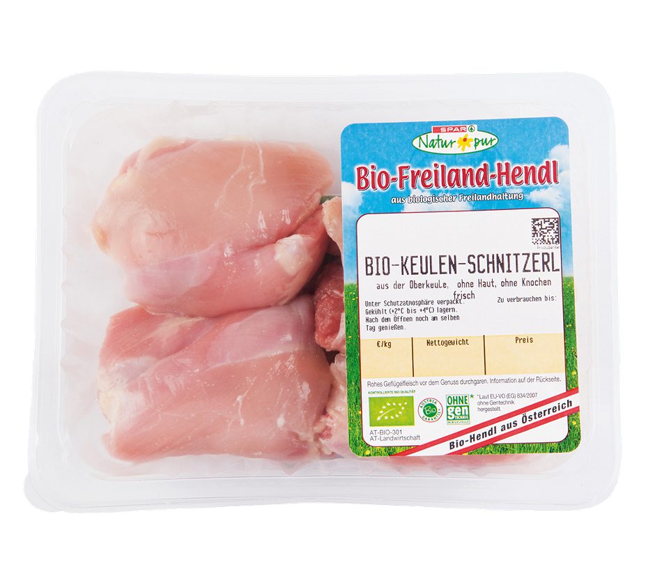 SPAR Natur*pur Bio-Keulen-Schnitzerl 1 KG