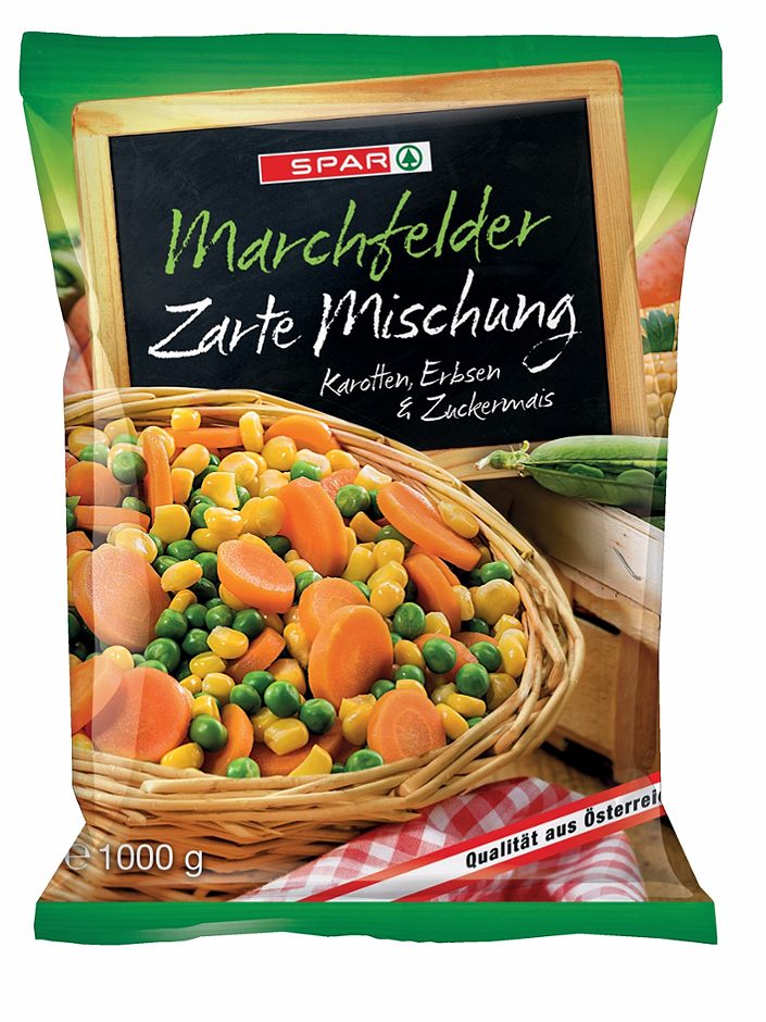 SPAR Marchfelder Zarte Mischung Karotten, Erbsen & Zuckermais 1 KG