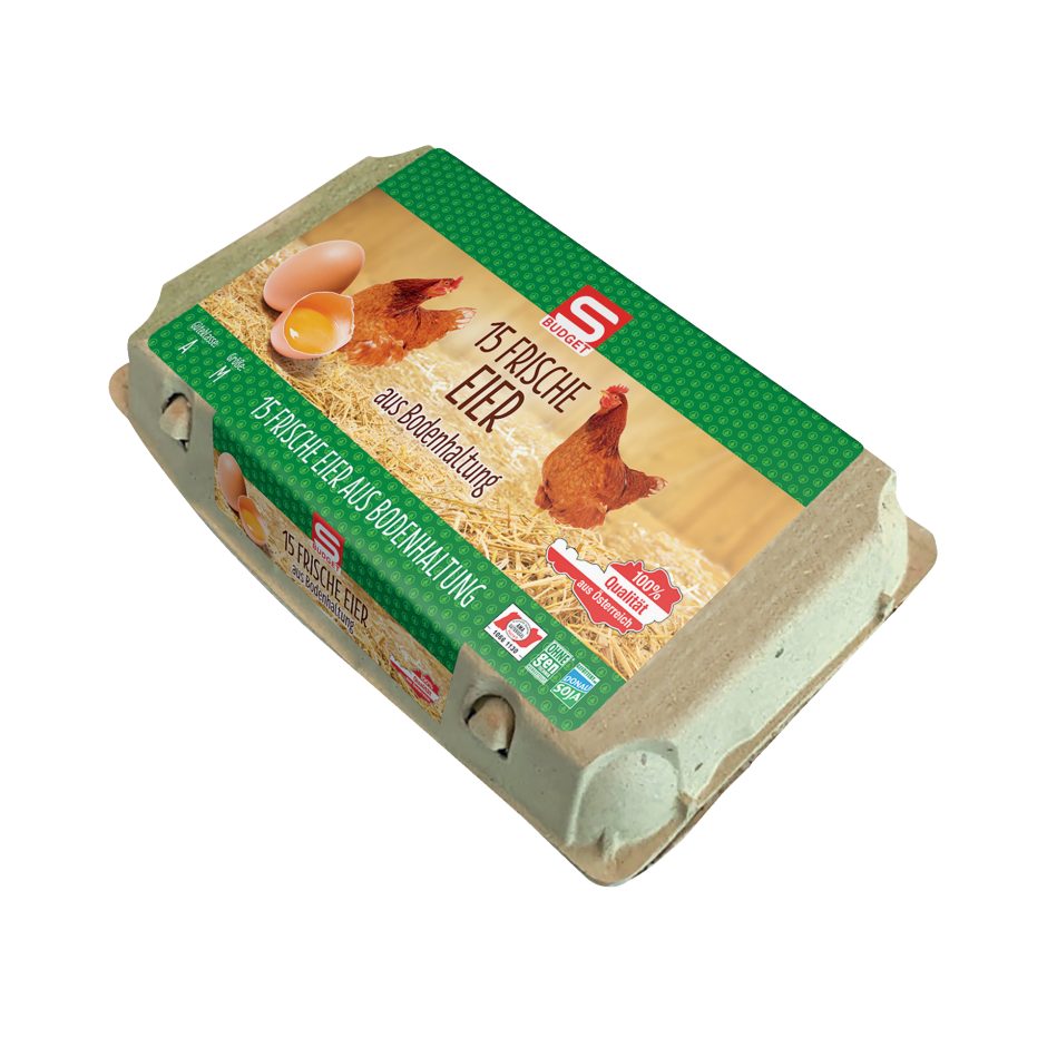 S-BUDGET Frische Eier aus Bodenhaltung 15 STK