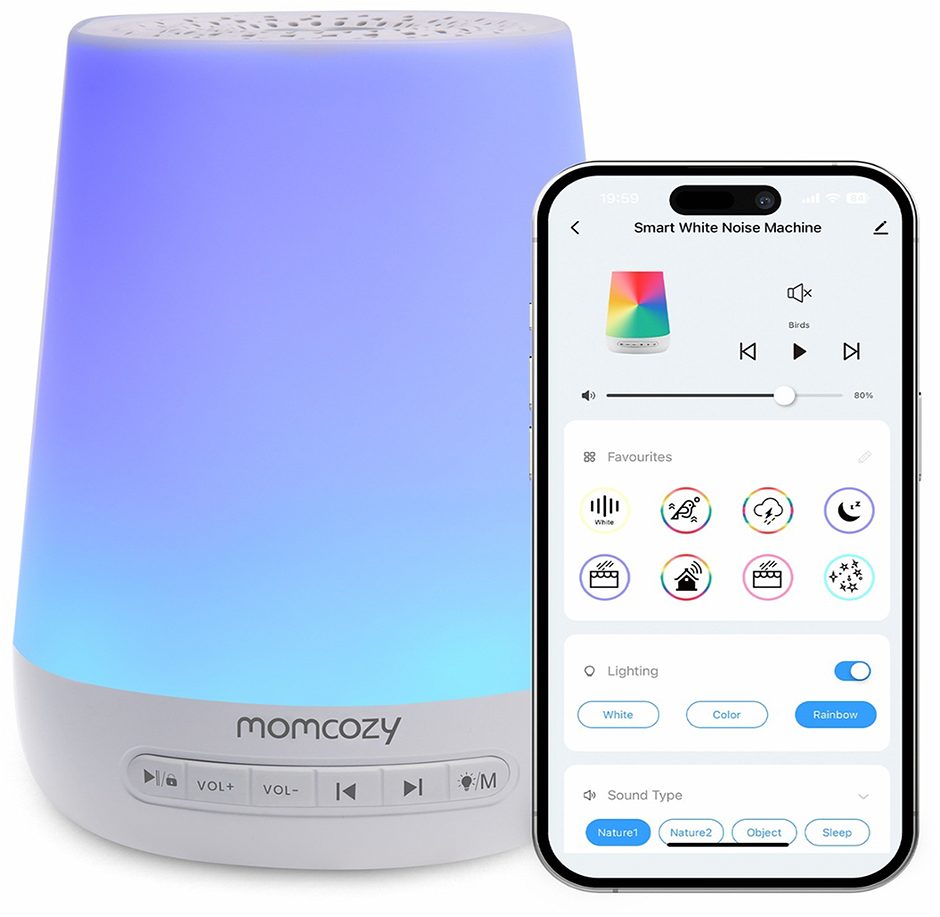 Momcozy Baby Sound Noise Machine mit App-Fernbedienung