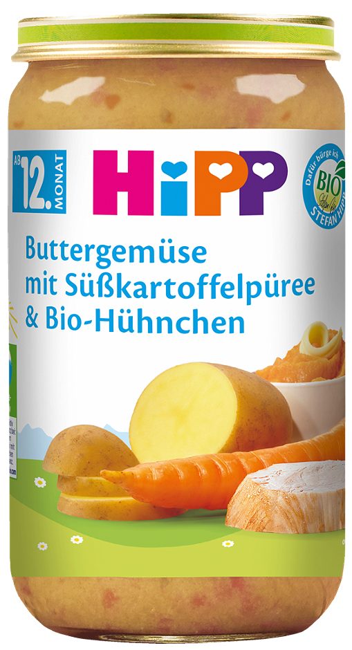 Hipp Bio-Buttergemüse Süßkartoffelpüree & Hühnchen 250 G