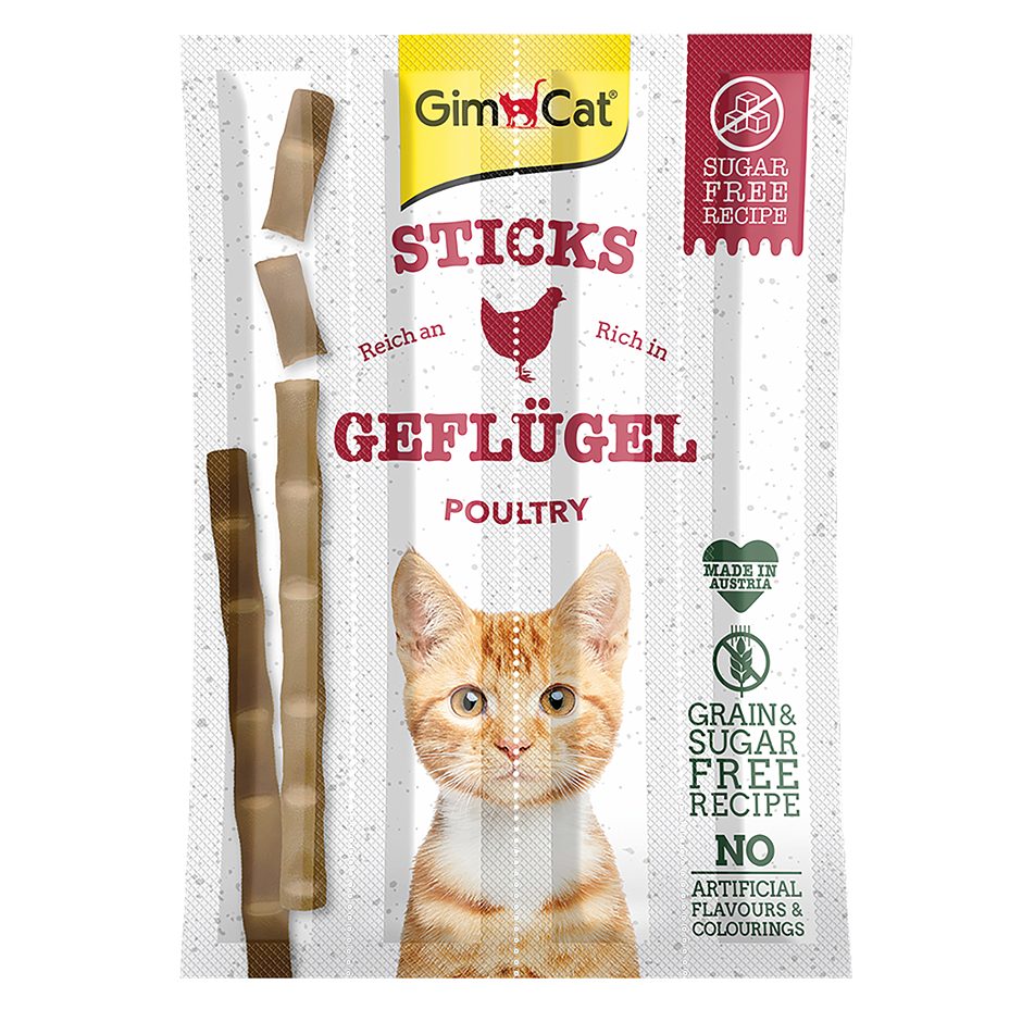 Gim Cat Katzensticks reich an Geflügel 4x5g 20 G