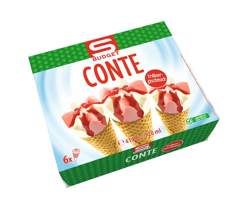 S-BUDGET Conte Erdbeergeschmack 6 Stück 0,72 L