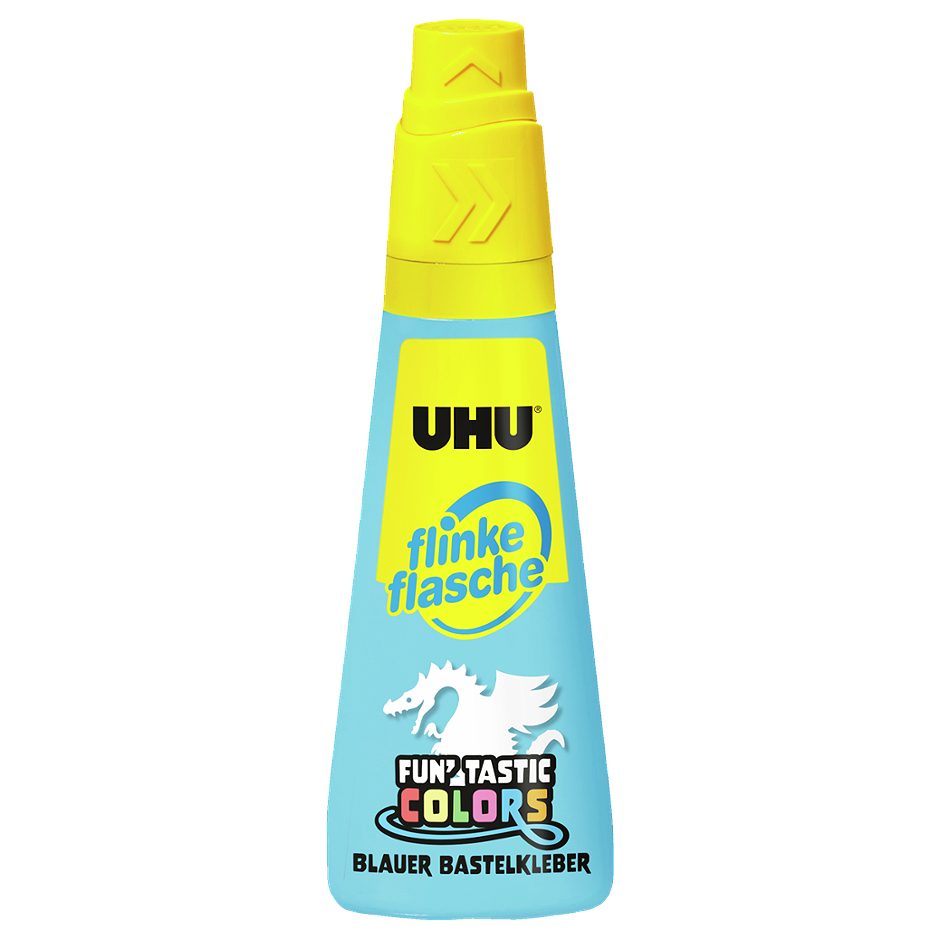 UHU Bastelkleber blau Flinke Flasche 104g