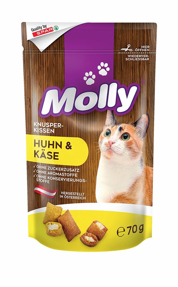 Molly Knusperkissen mit Huhn und Käse 70 G