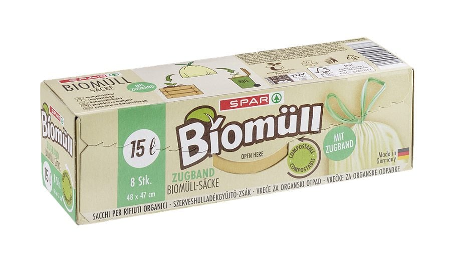 SPAR Biomüllbeutel mit Zugband 15L 8 Stk.