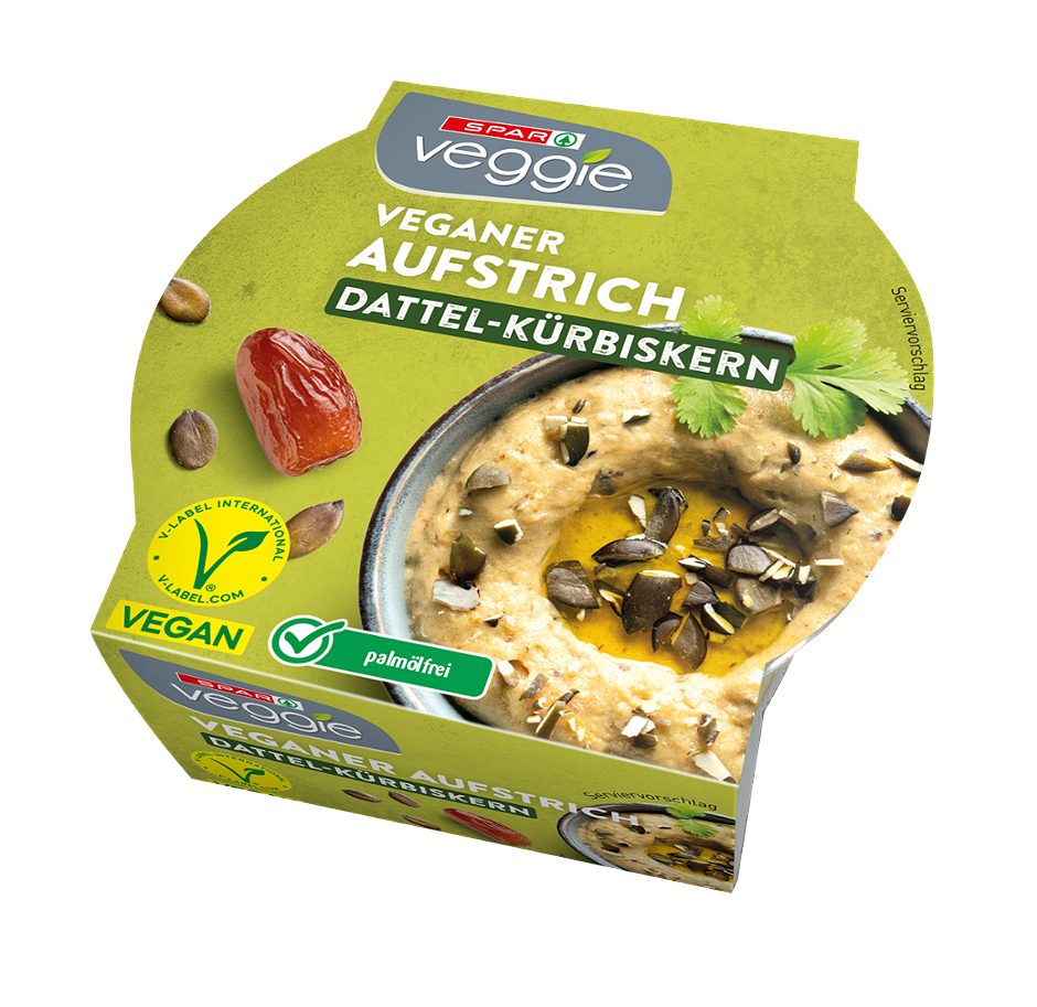SPAR Veggie veganer Aufstrich Dattel-Kürbiskern 125 G